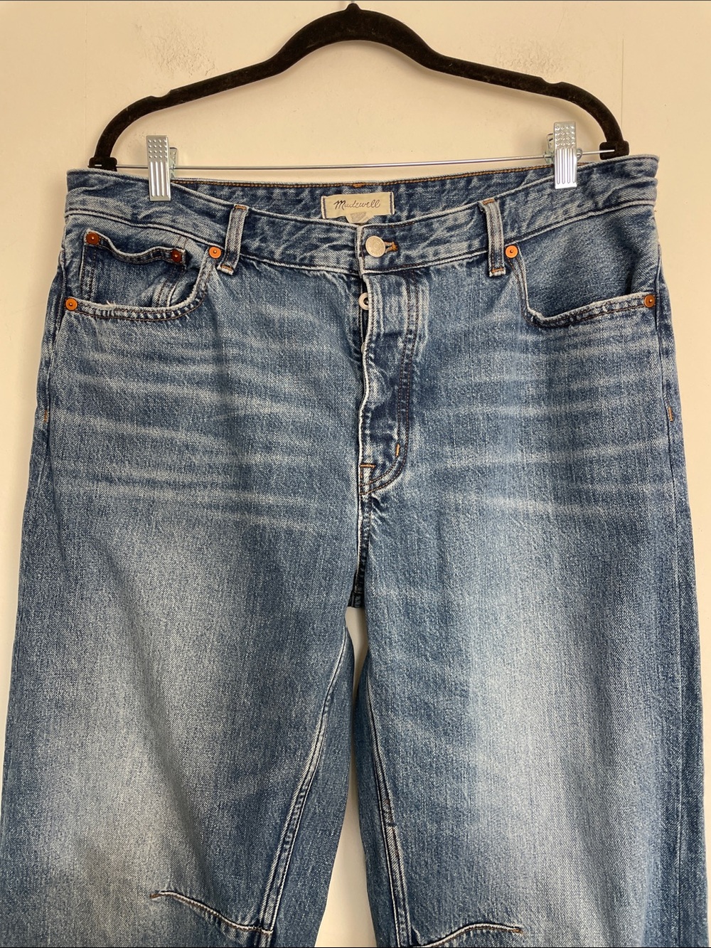 Madewell The Darted Barrel Leg Button Fly Blue Jeans Women's 31 (36) Casual Pant - Picture 4 of 8